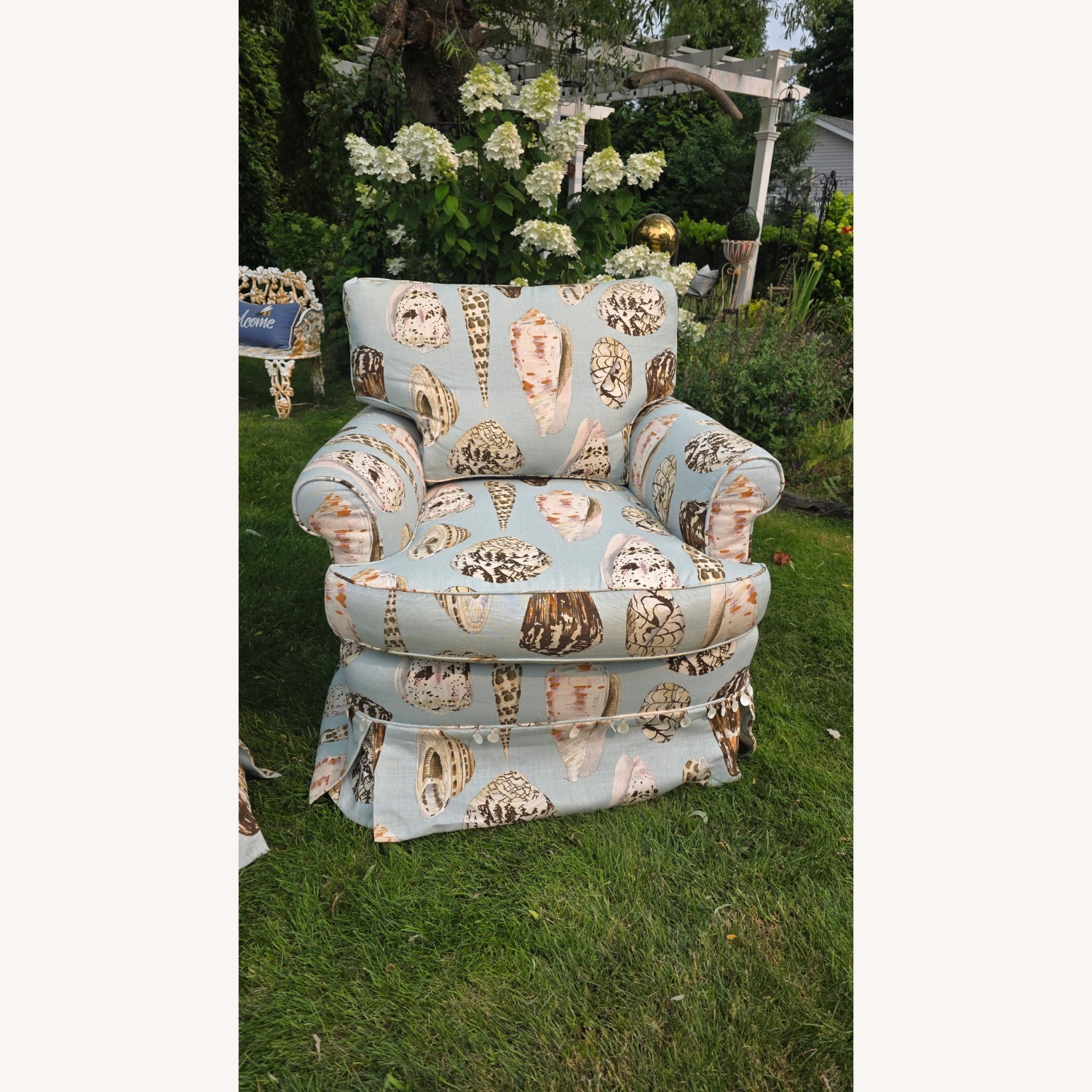 Linen Mother of Pearl Accents Club Chairs - image-6