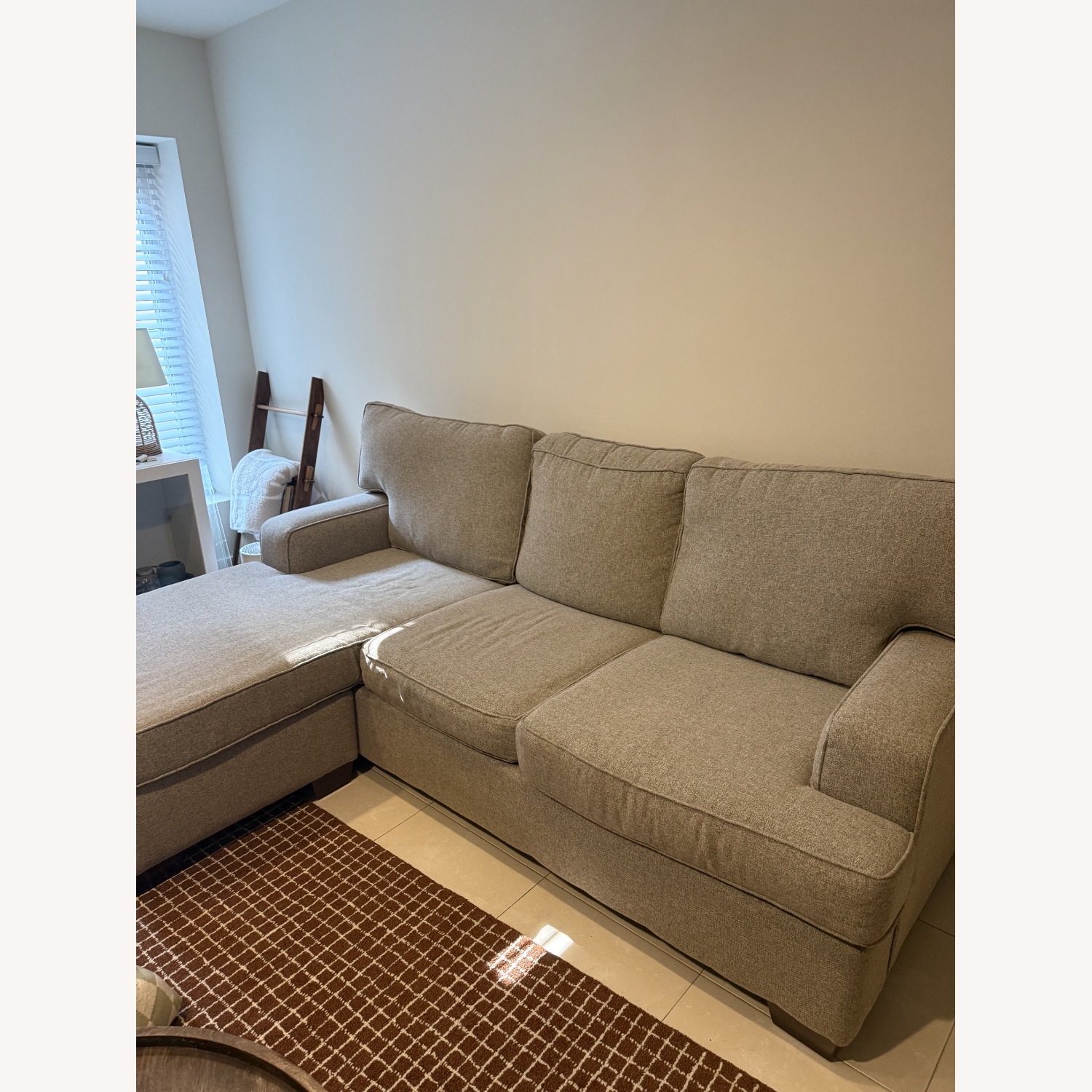 Dark Gray Fabric Chaise Lounge - image-7