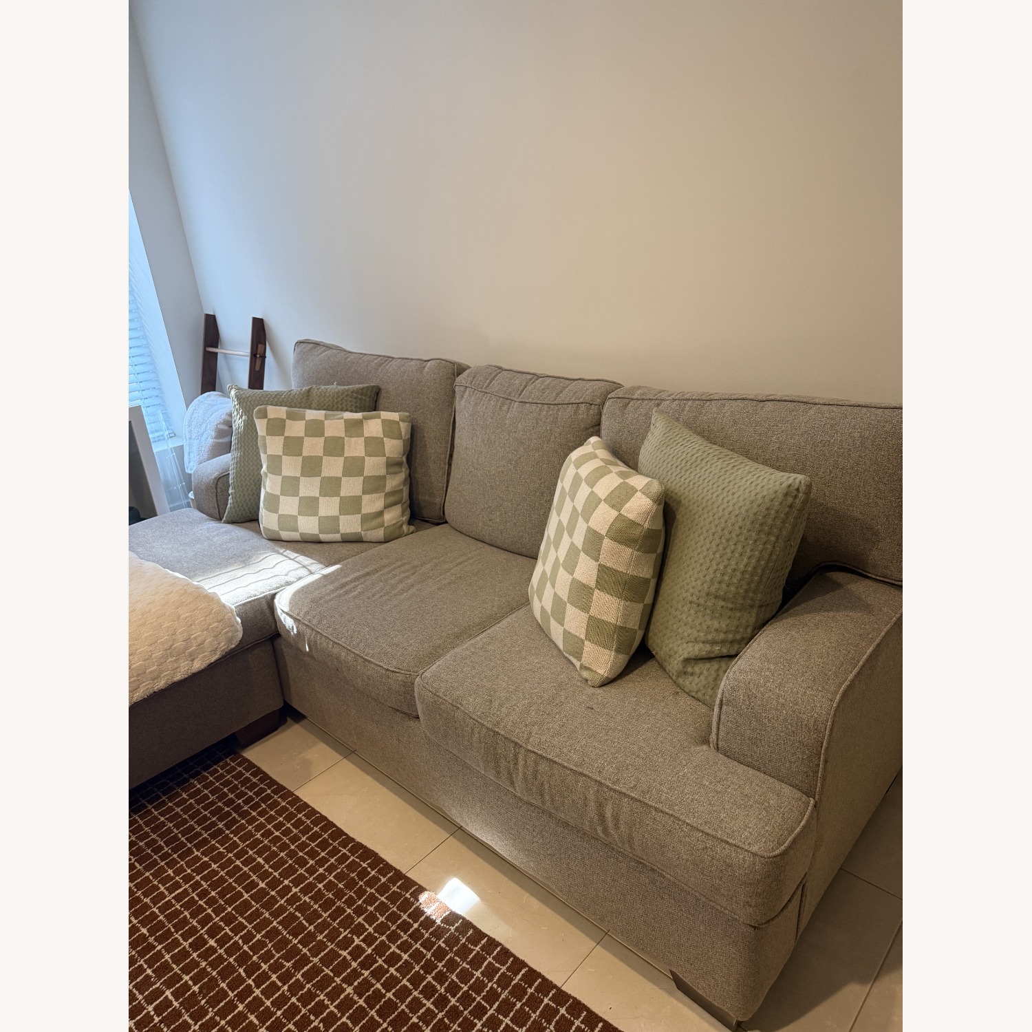 Dark Gray Fabric Chaise Lounge - image-9