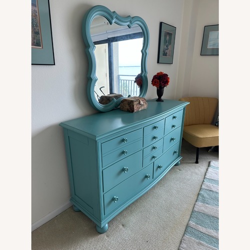 Used Rooms To Go Blue Wood Dresser for sale on AptDeco