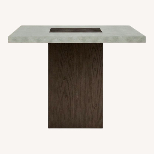 Used Joss & Main Meria Dark Gray Concrete & Wood Dining Table for sale on AptDeco