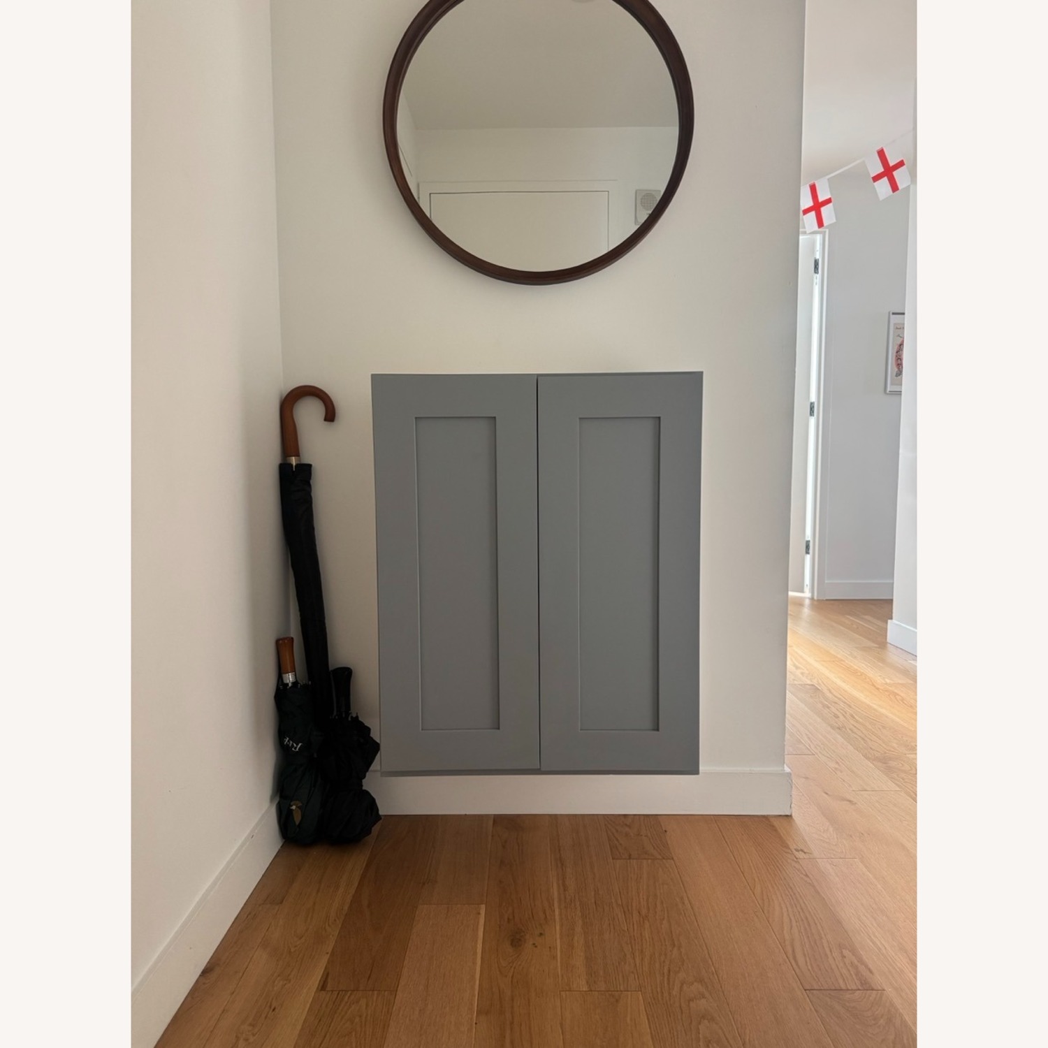 Light Gray Wood Wall Unit - image-1