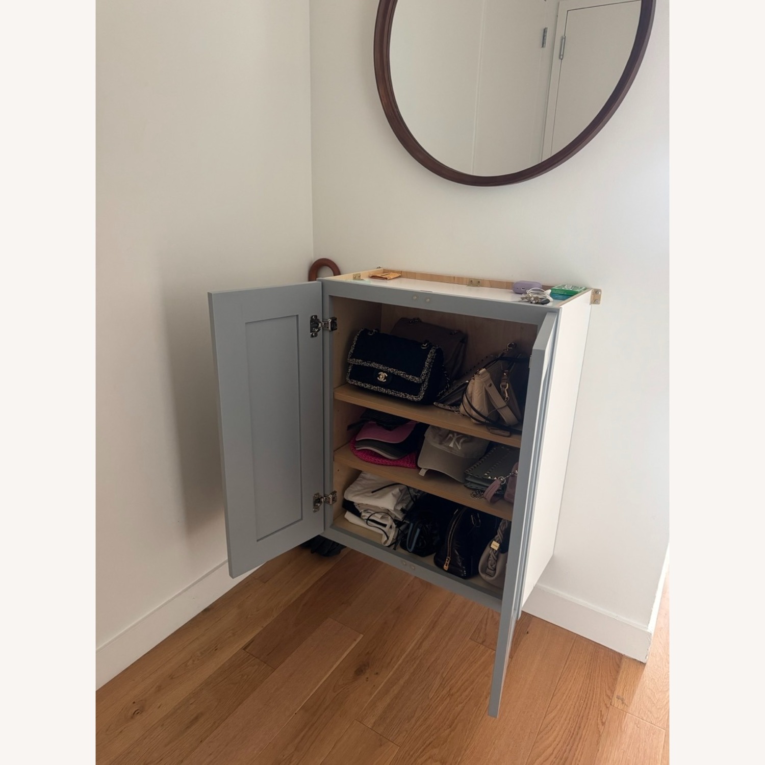 Light Gray Wood Wall Unit - image-4