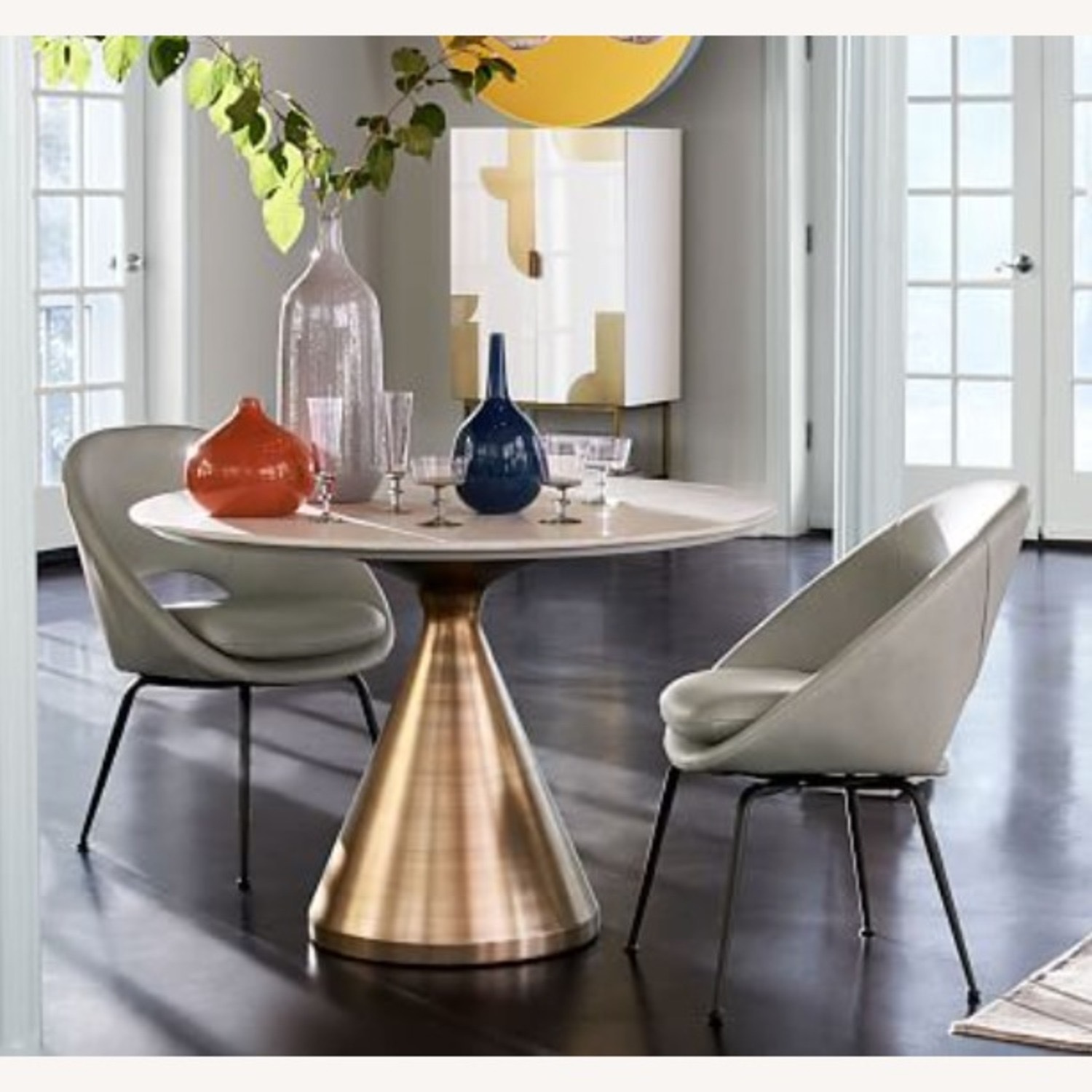 West Elm Orb Leather Dining Chair - image-2