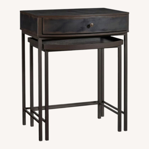 Used Pottery Barn Woodrow Metal Nesting nightstands for sale on AptDeco