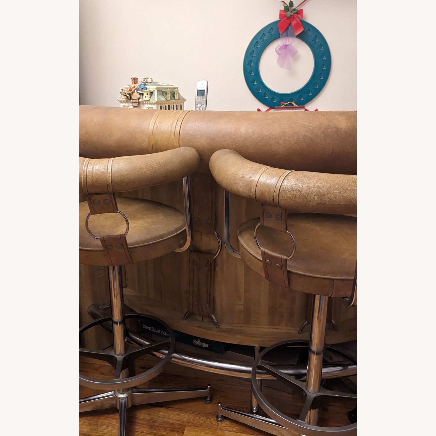 Faux Leather Bar Top with Matching Chair Set - image-5