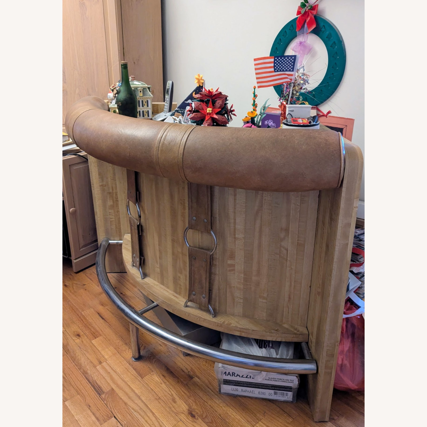 Faux Leather Bar Top with Matching Chair Set - image-2