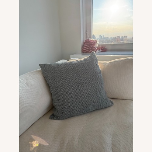 Used Pottery Barn Dark Gray Linen Pillow for sale on AptDeco
