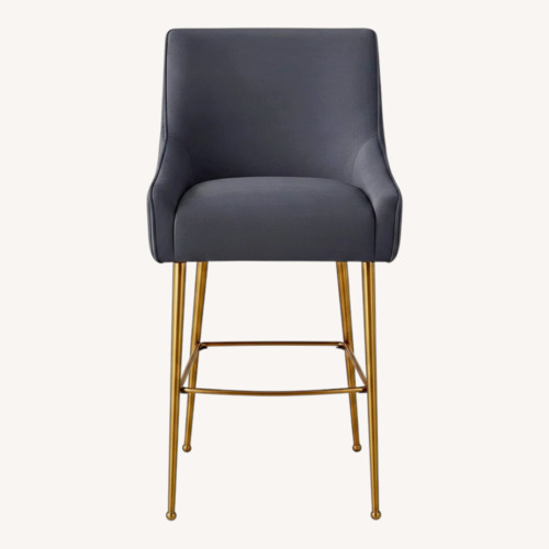 Used TOV Beatrix Grey Velvet Stools for sale on AptDeco