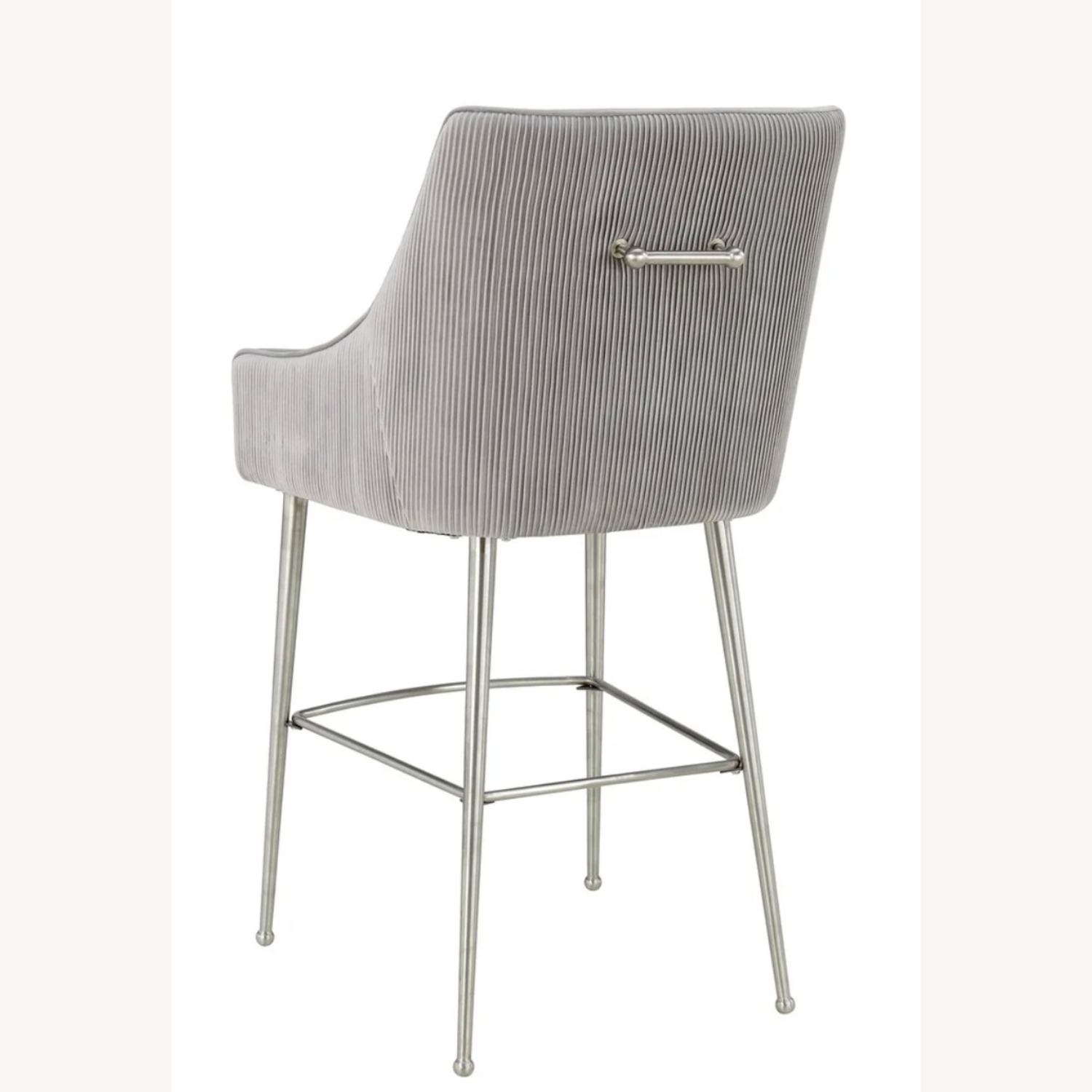 TOV Beatrix Grey Velvet Stools - image-1