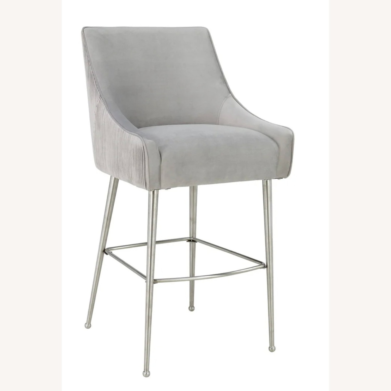 TOV Beatrix Grey Velvet Stools - image-3