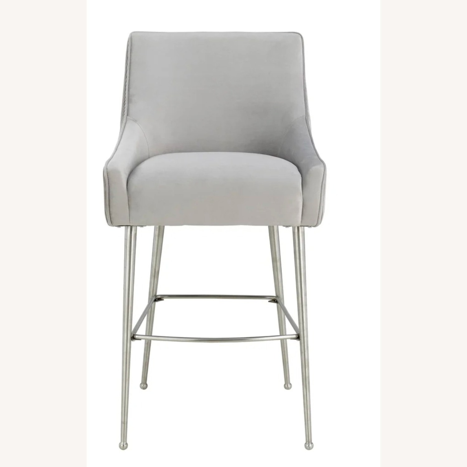 TOV Beatrix Grey Velvet Stools - image-2