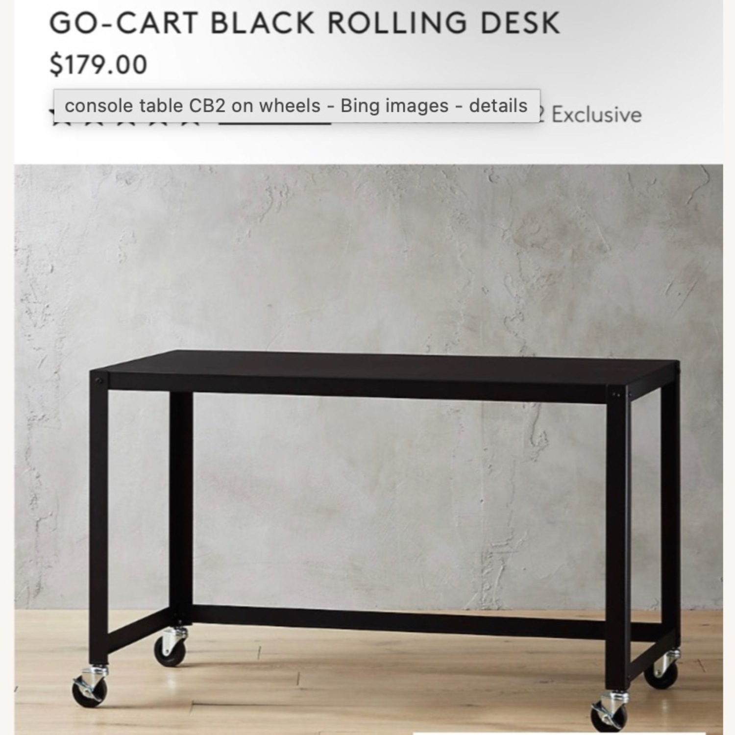 CB2 Go Cart Rolling Table Desk - image-5