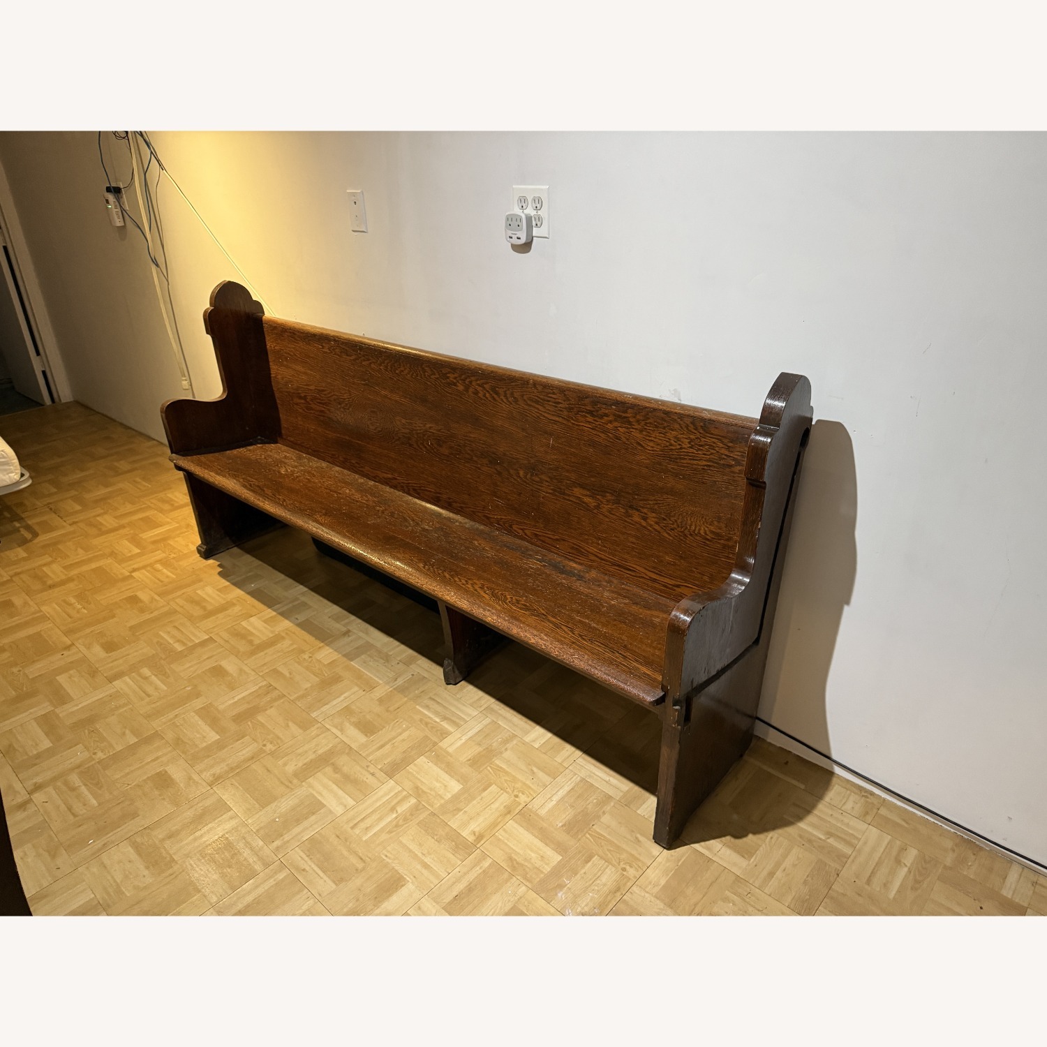 Vintage/Antique Finds Dark Brown Wood Bench - image-2
