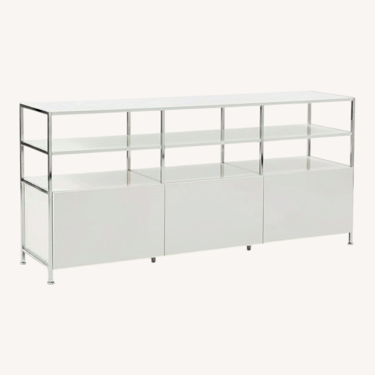 West Elm White Industrial Modular Media Console - image-0