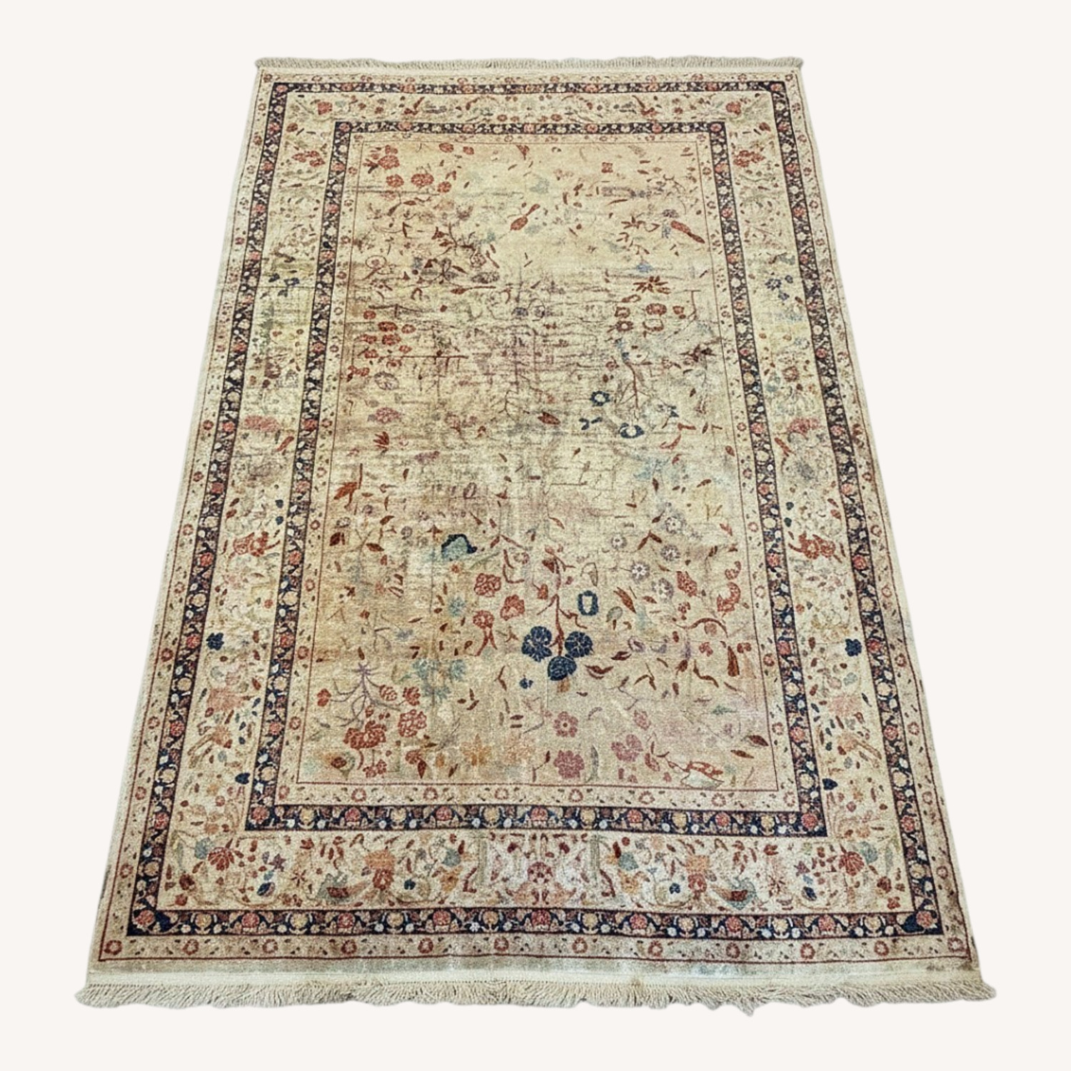 Hand Made Silk Rug - image-0