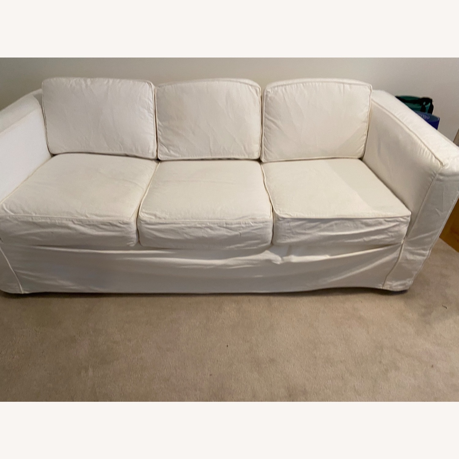 Pottery Barn White Sleeper Sofa - image-1