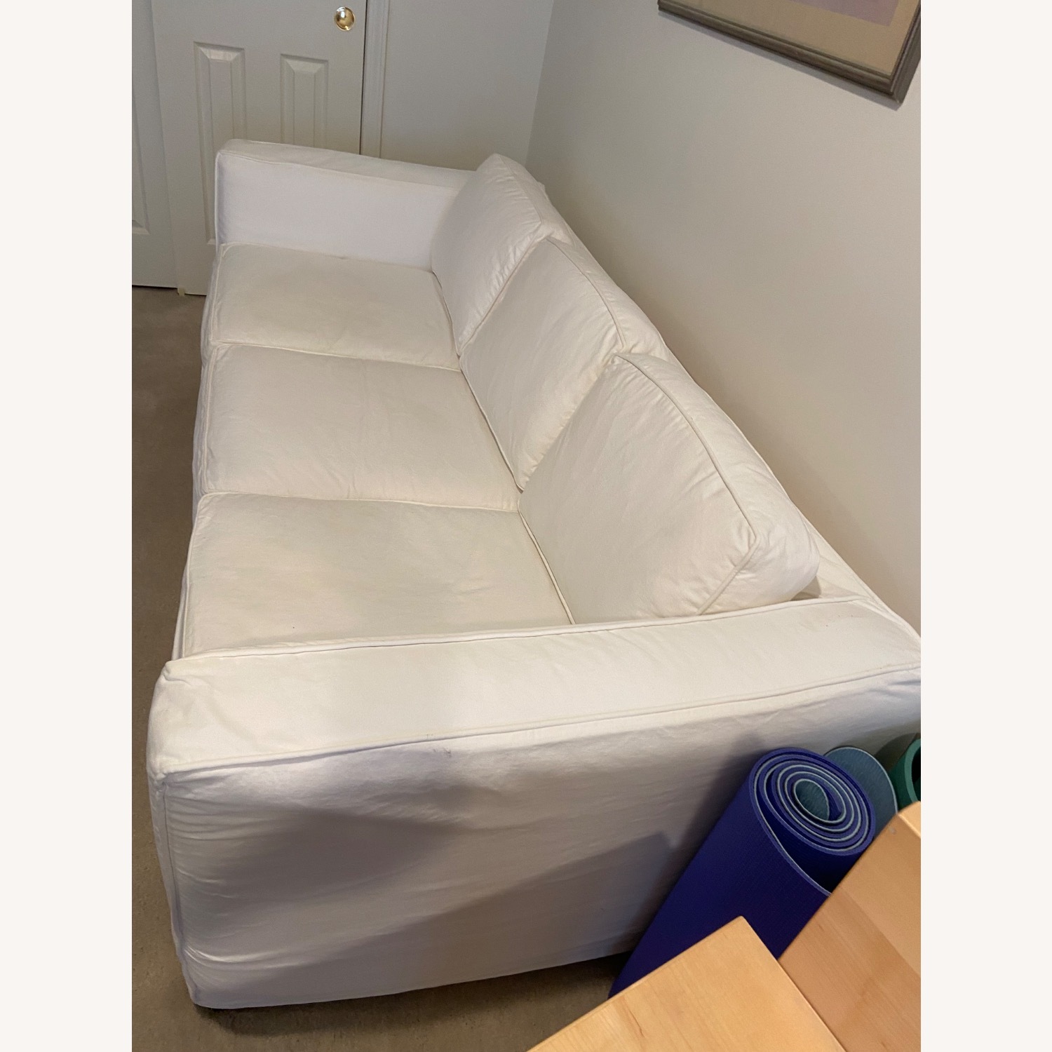 Pottery Barn White Sleeper Sofa - image-2