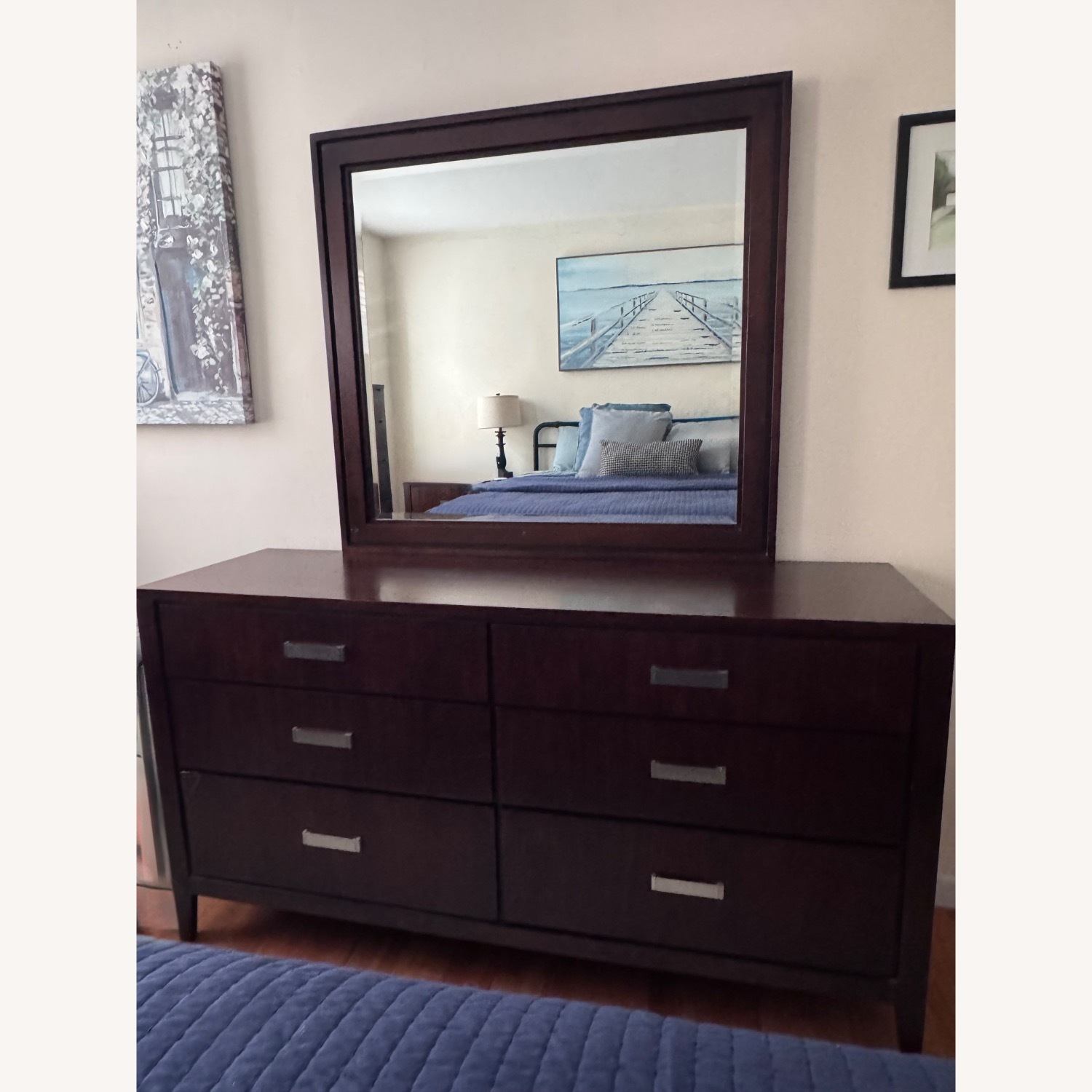 Raymour & Flanigan 6-Drawer Dresser with Mirror - image-1