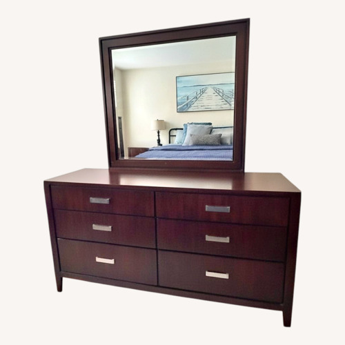Used Raymour & Flanigan 6-Drawer Dresser with Mirror for sale on AptDeco