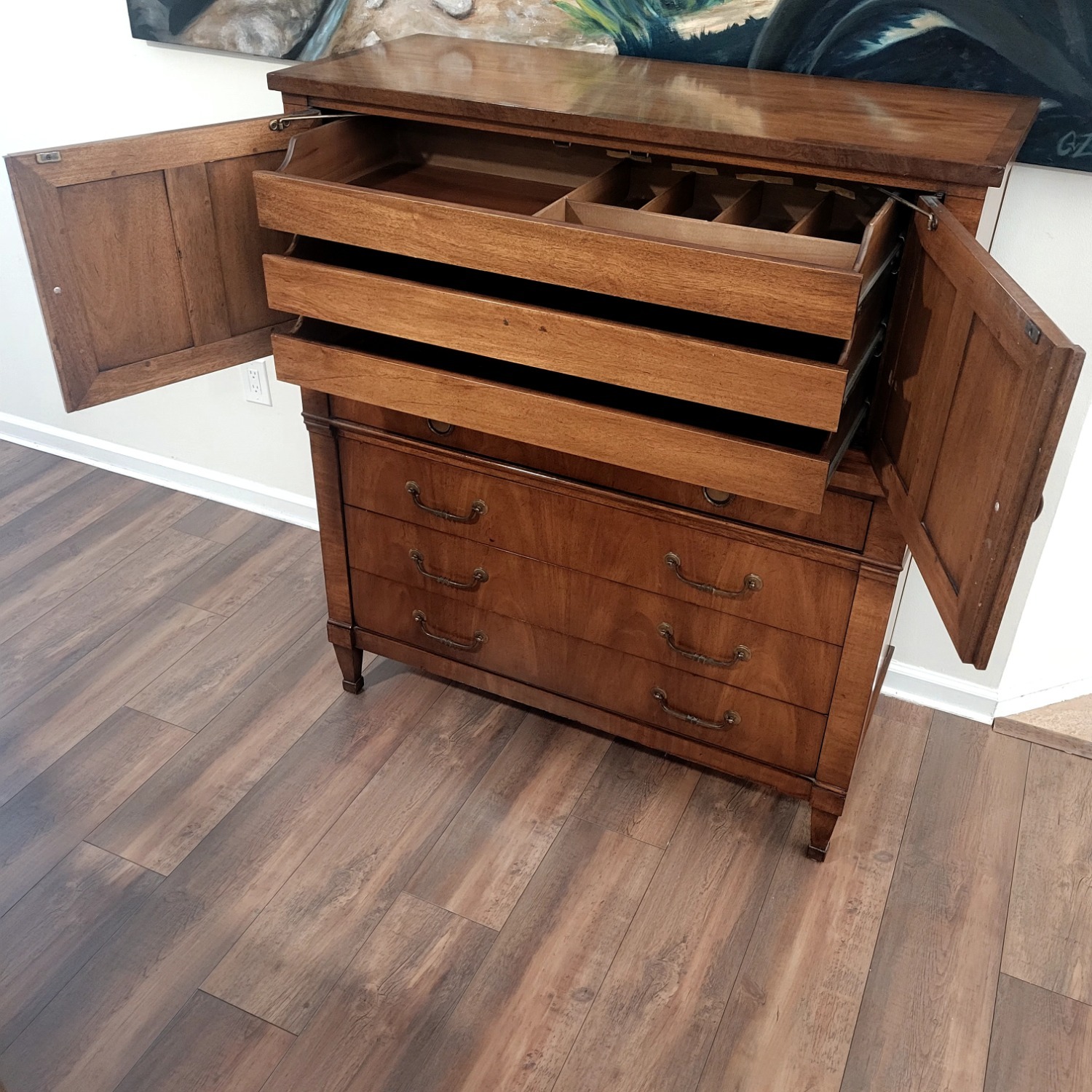 Vintage/Antique Light Brown Wood Dresser - image-4