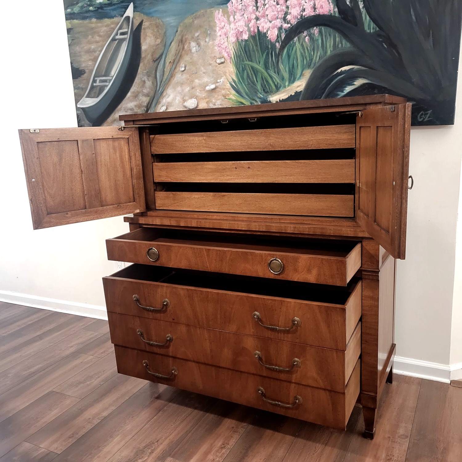 Vintage/Antique Light Brown Wood Dresser - image-2