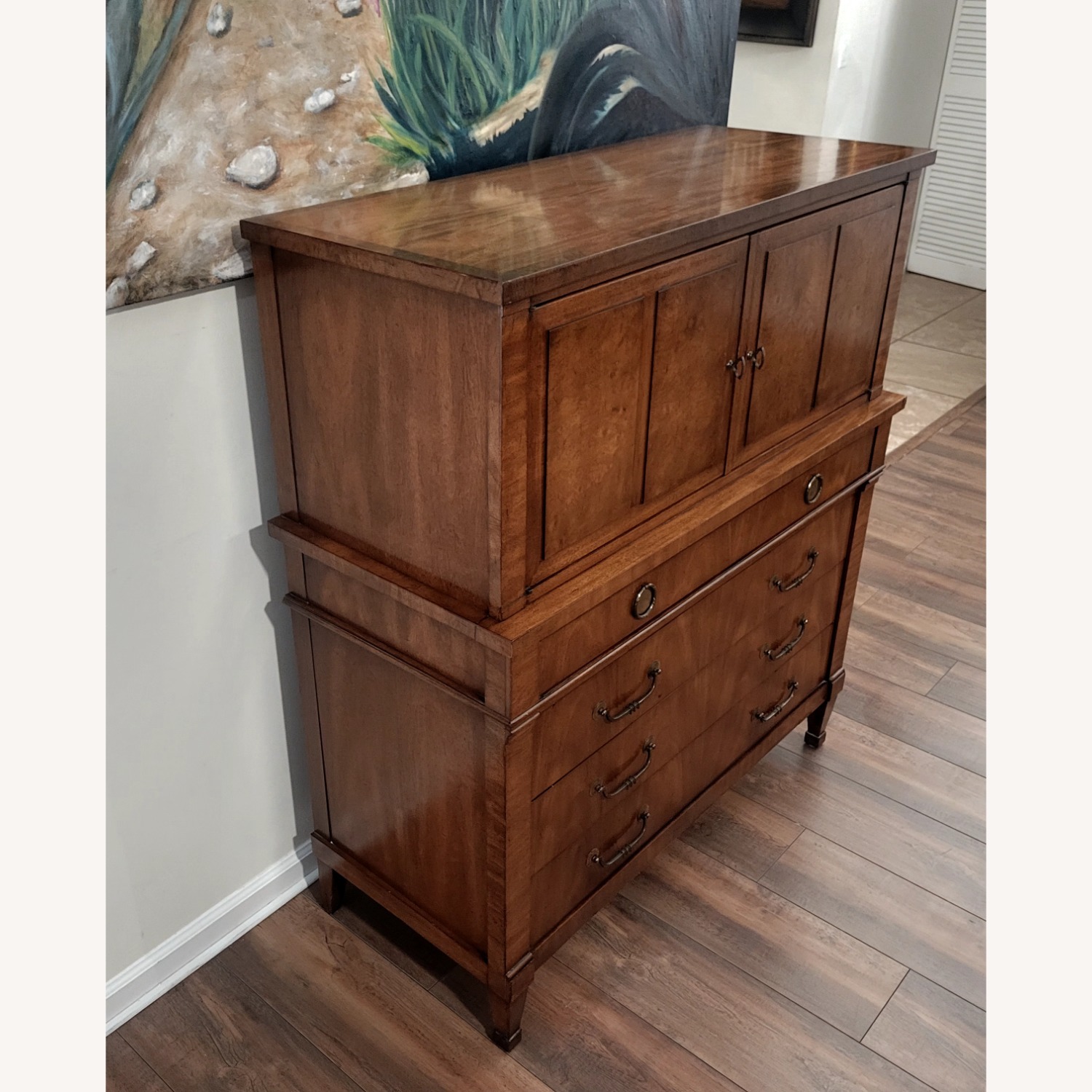 Vintage/Antique Light Brown Wood Dresser - image-5
