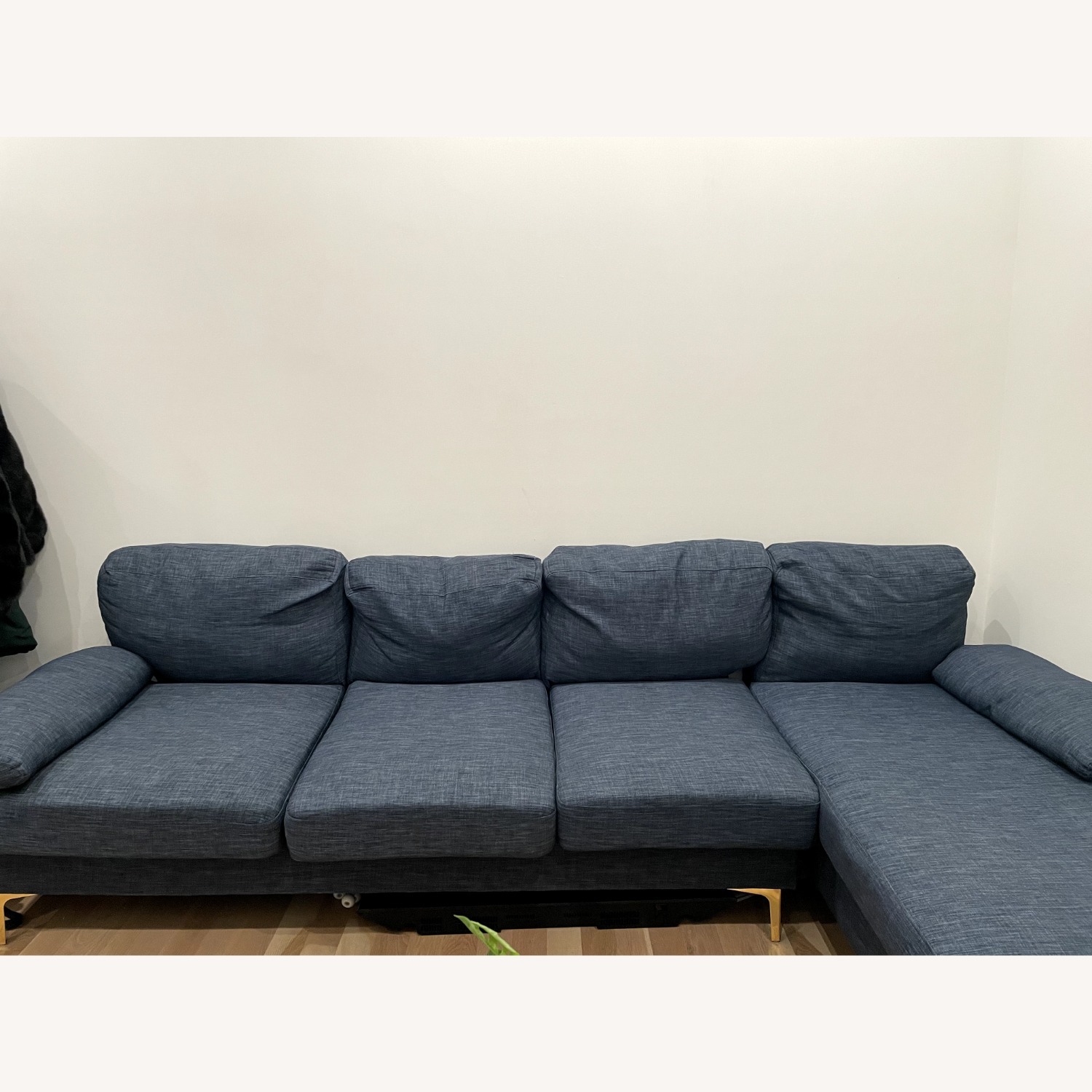 Blue Fabric 2 Piece Sectional - image-1