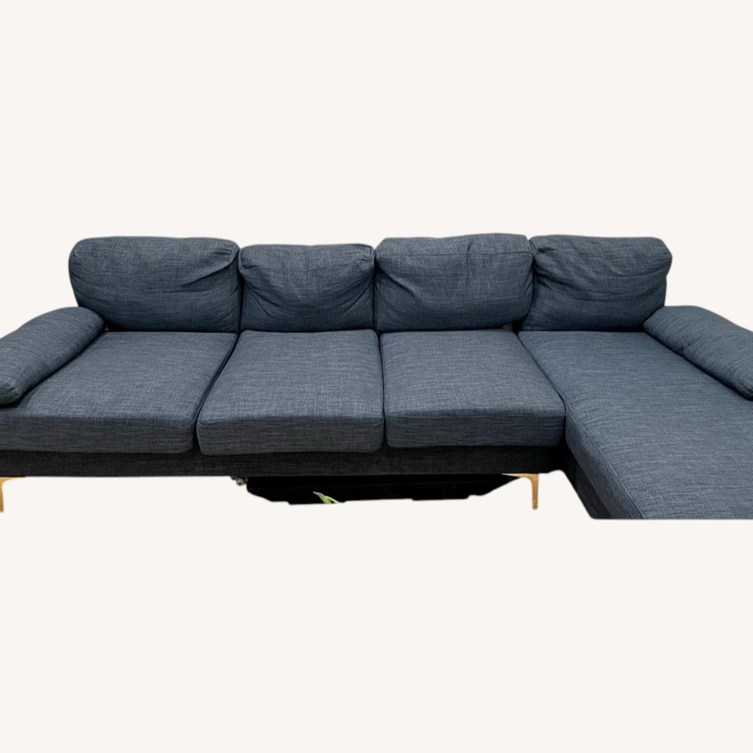 Blue Fabric 2 Piece Sectional - image-0