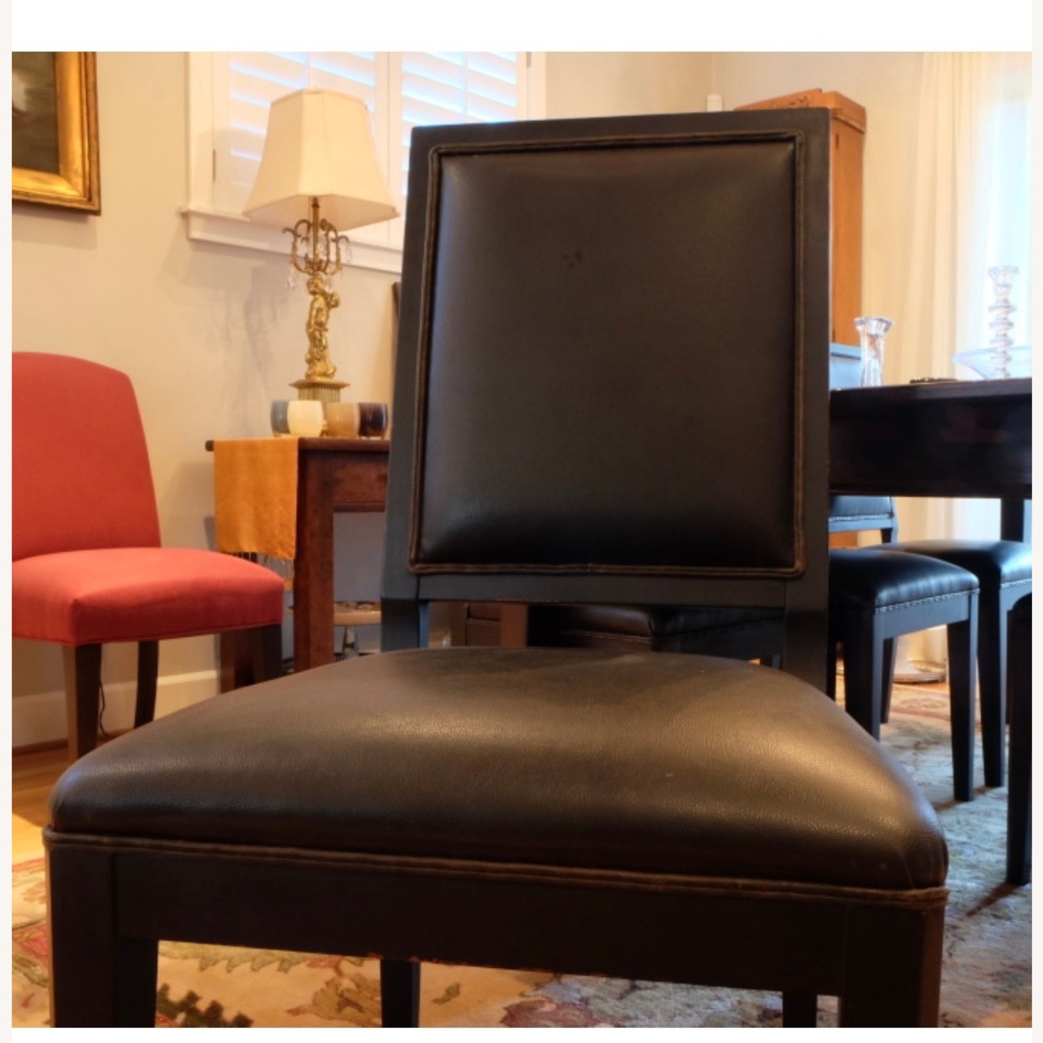 Crate & Barrel Sonata Dark Brown Wood Dining Chairs - image-3