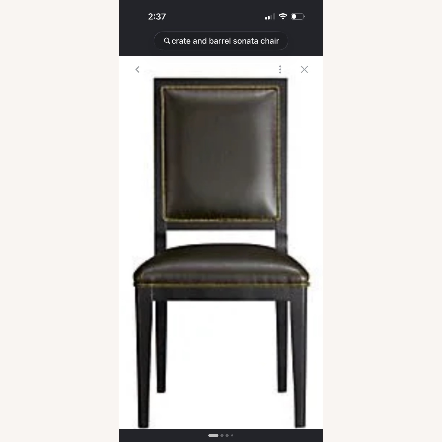 Crate & Barrel Sonata Dark Brown Wood Dining Chairs - image-1
