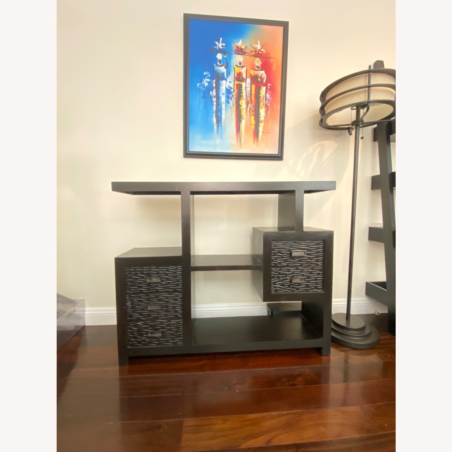 Urban Home Black Wood Credenza - image-1