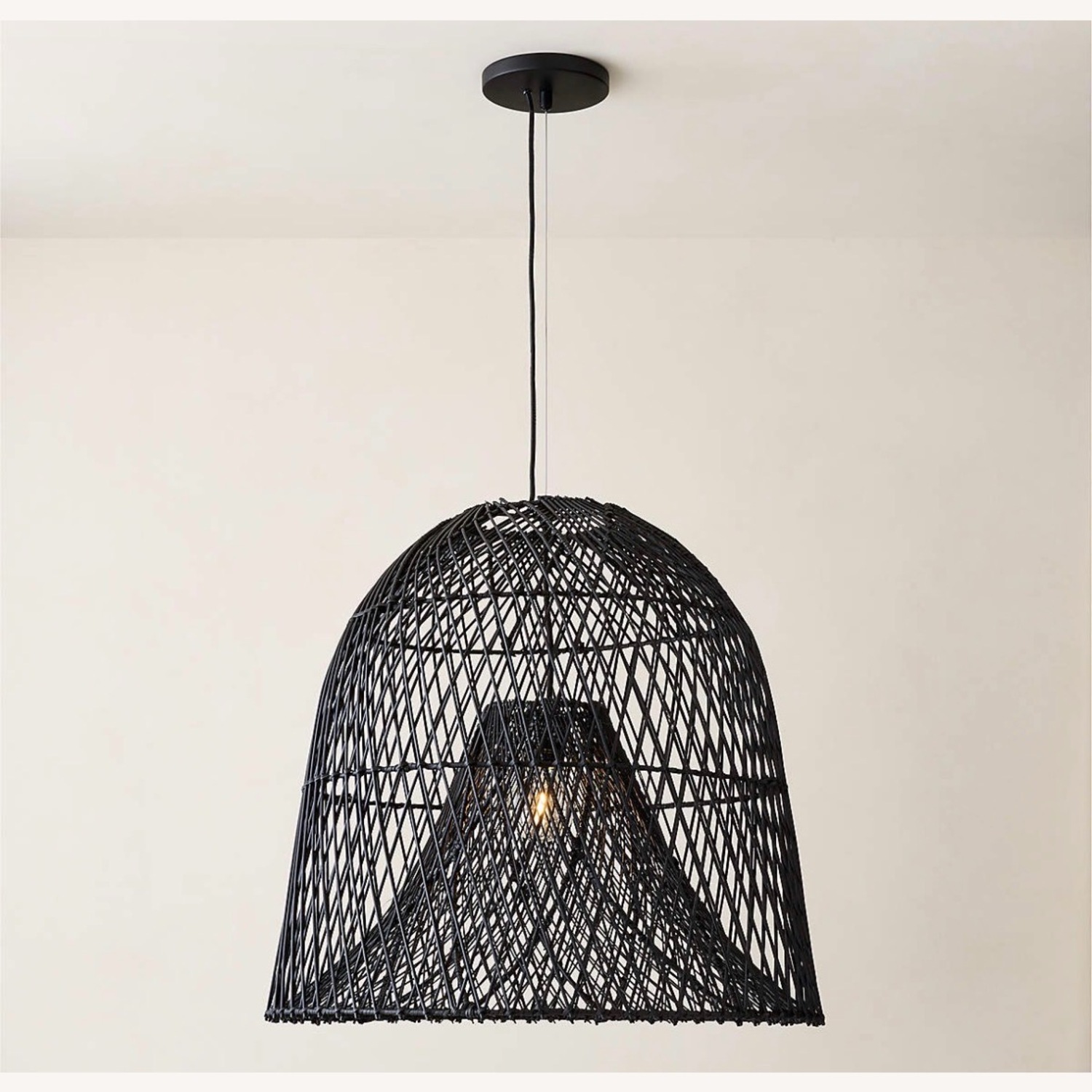 CB2 Nassa Woven Black Bamboo Pendant Light - image-3