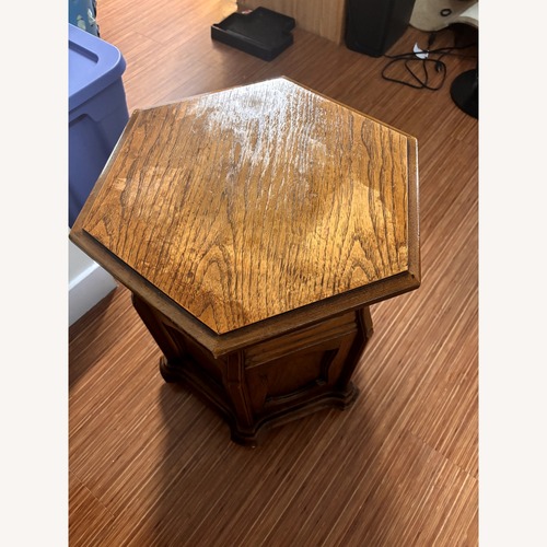 Used Vintage/Antique Finds Dark Brown Wood Side Table for sale on AptDeco