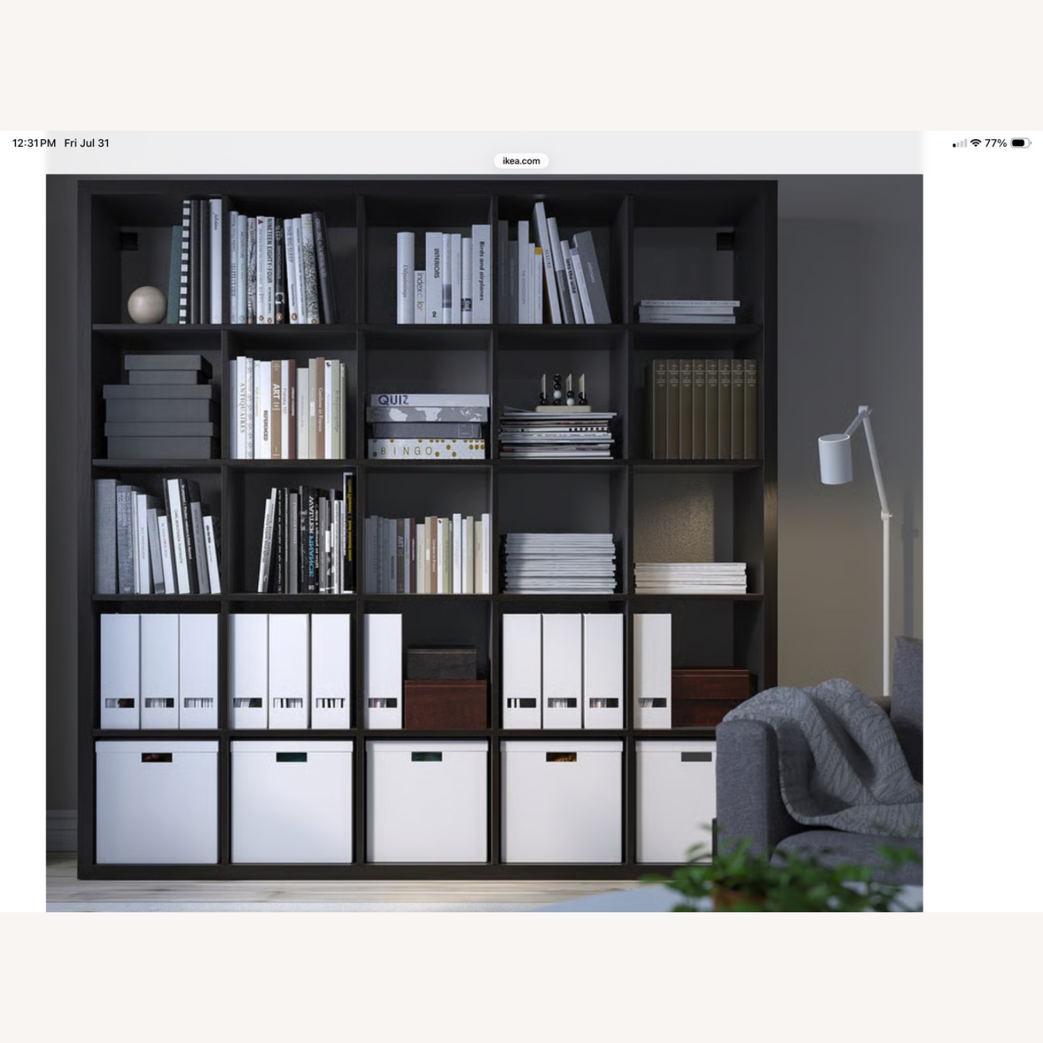 IKEA Kallax Dark Brown Wood Wall Unit - image-2