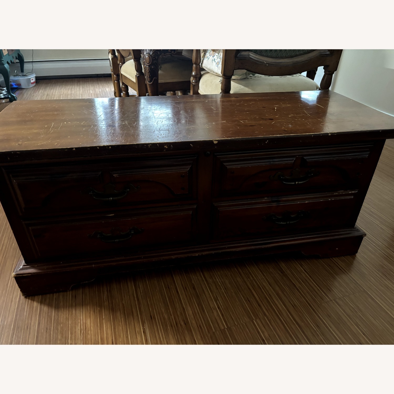 Vintage/Antique Finds Dark Brown Wood Chest - image-1