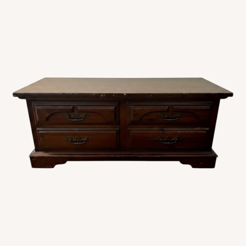 Used Vintage/Antique Finds Dark Brown Wood Chest for sale on AptDeco