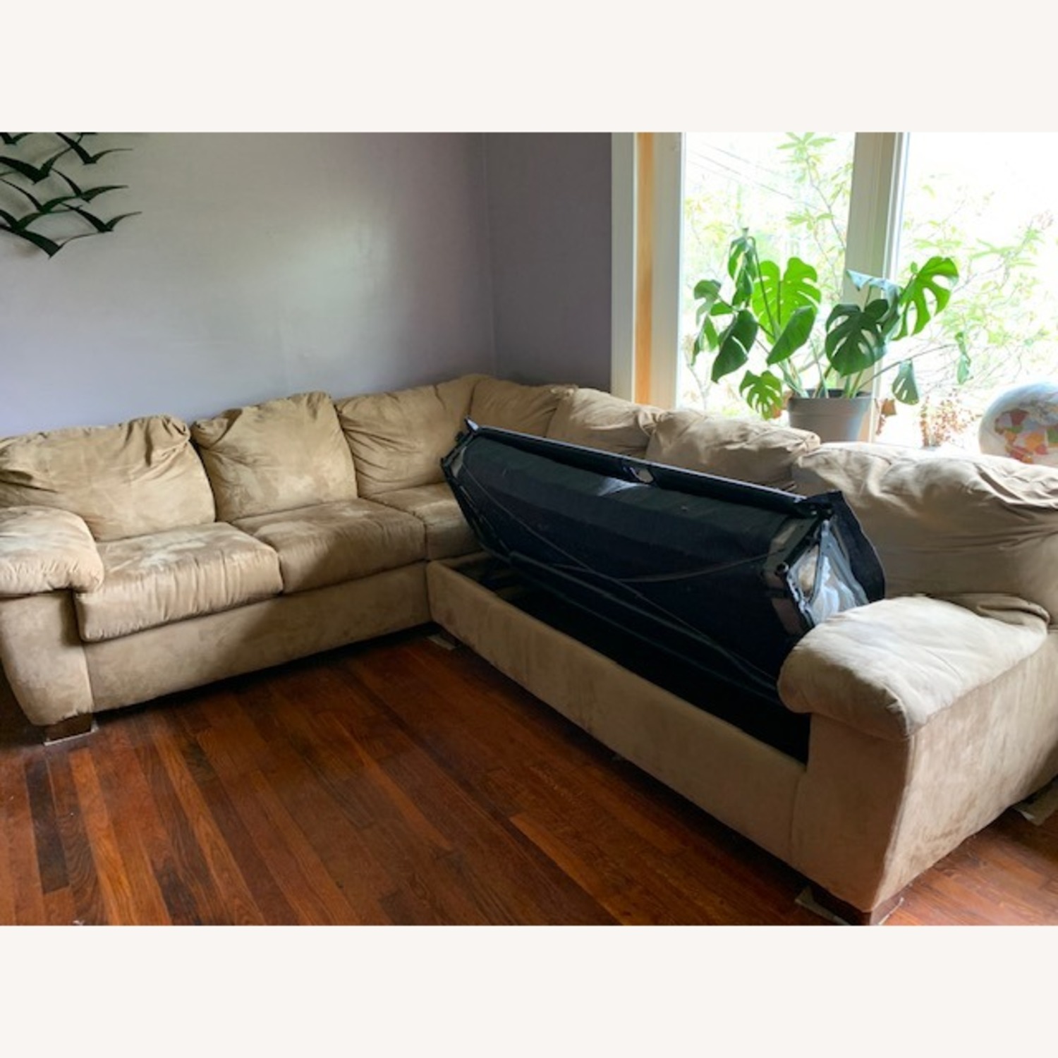 Light Brown Fabric Sleeper Sofa - image-4