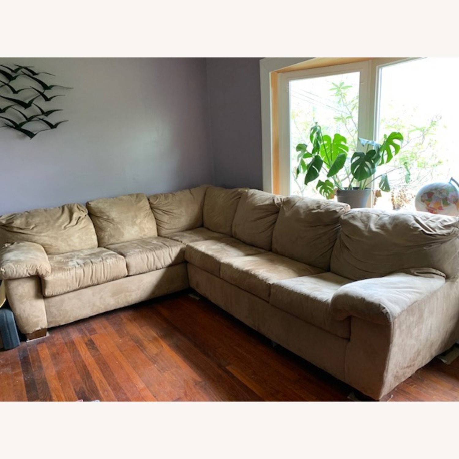 Light Brown Fabric Sleeper Sofa - image-1