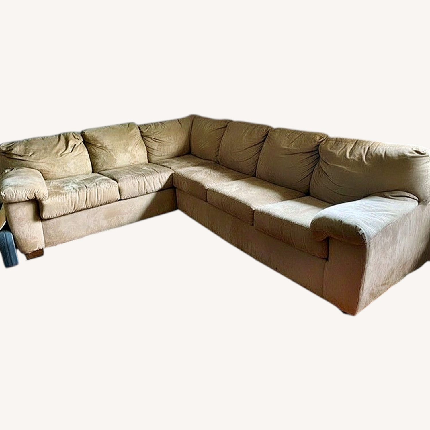 Light Brown Fabric Sleeper Sofa - image-0