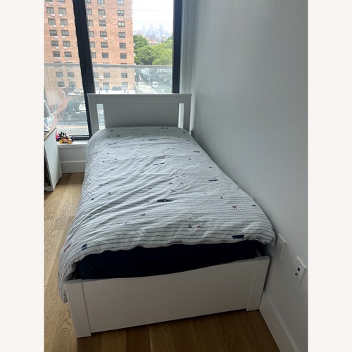 Used IKEA SONGESAND White Wood Twin Bed for sale on AptDeco