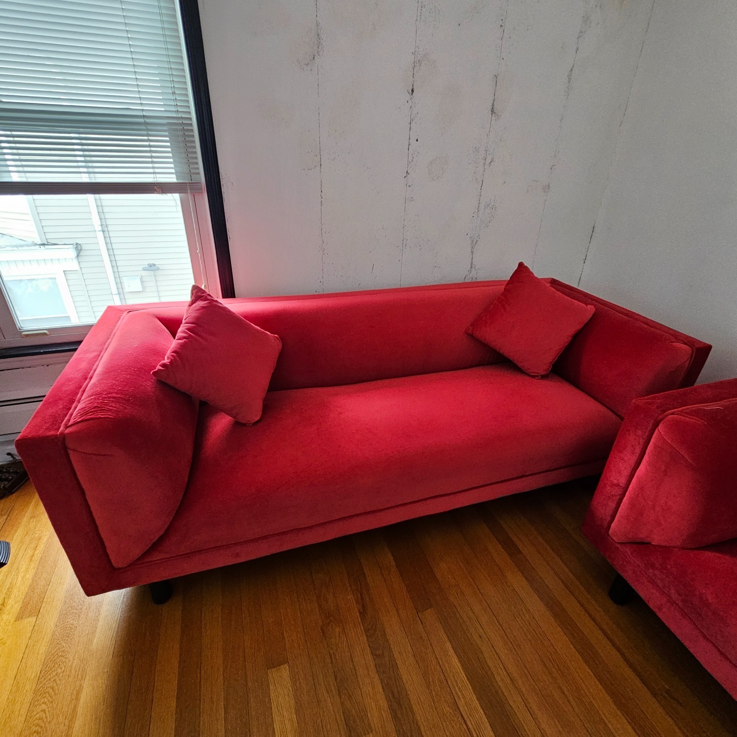 Red Fabric 3+ Seater Sofas - image-1