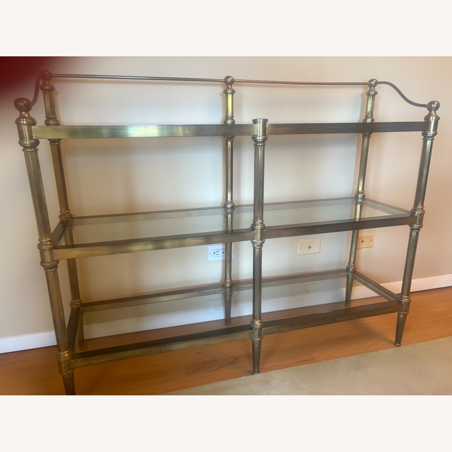 Vintage Brass Display Case/Dining Server - image-1