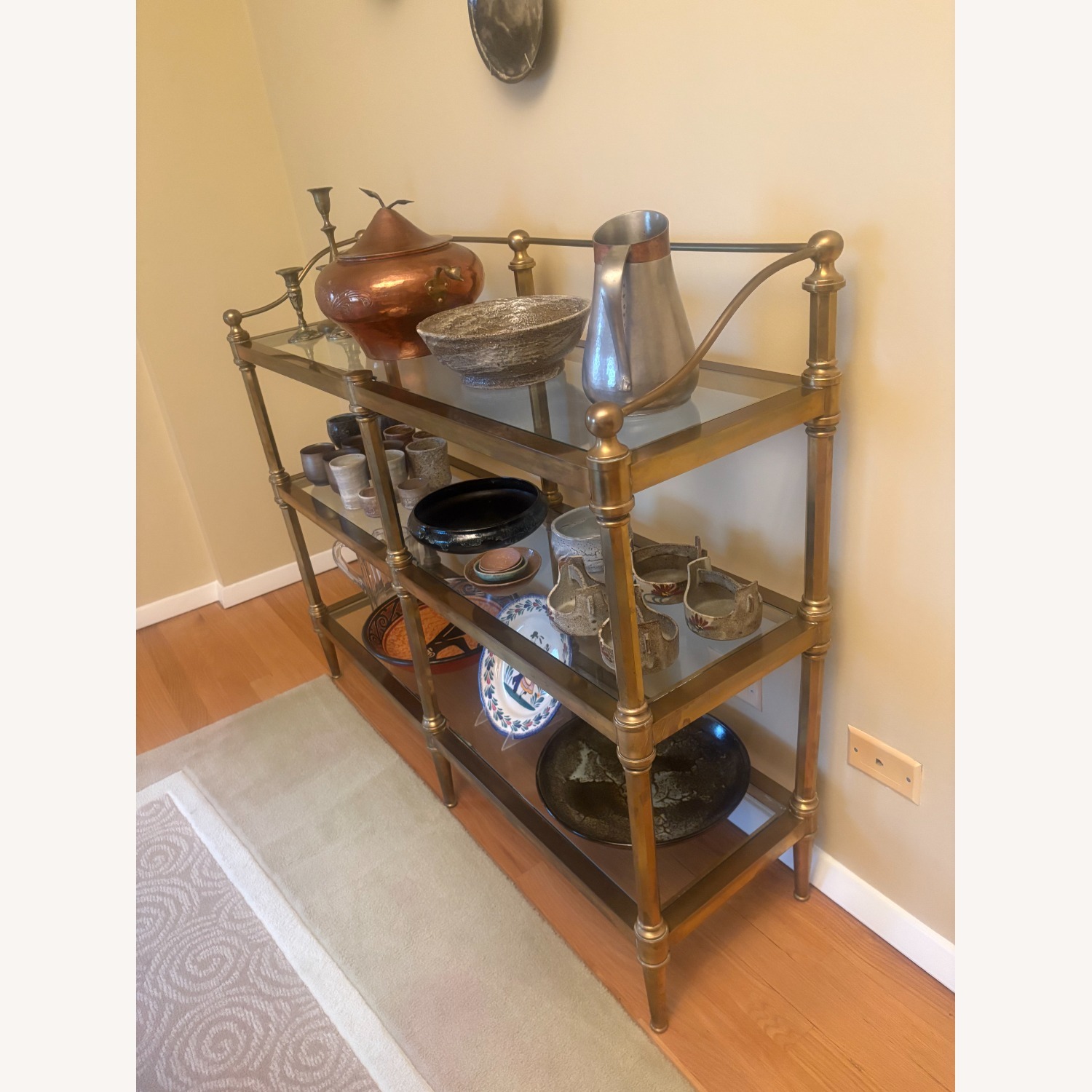 Vintage Brass Display Case/Dining Server - image-3