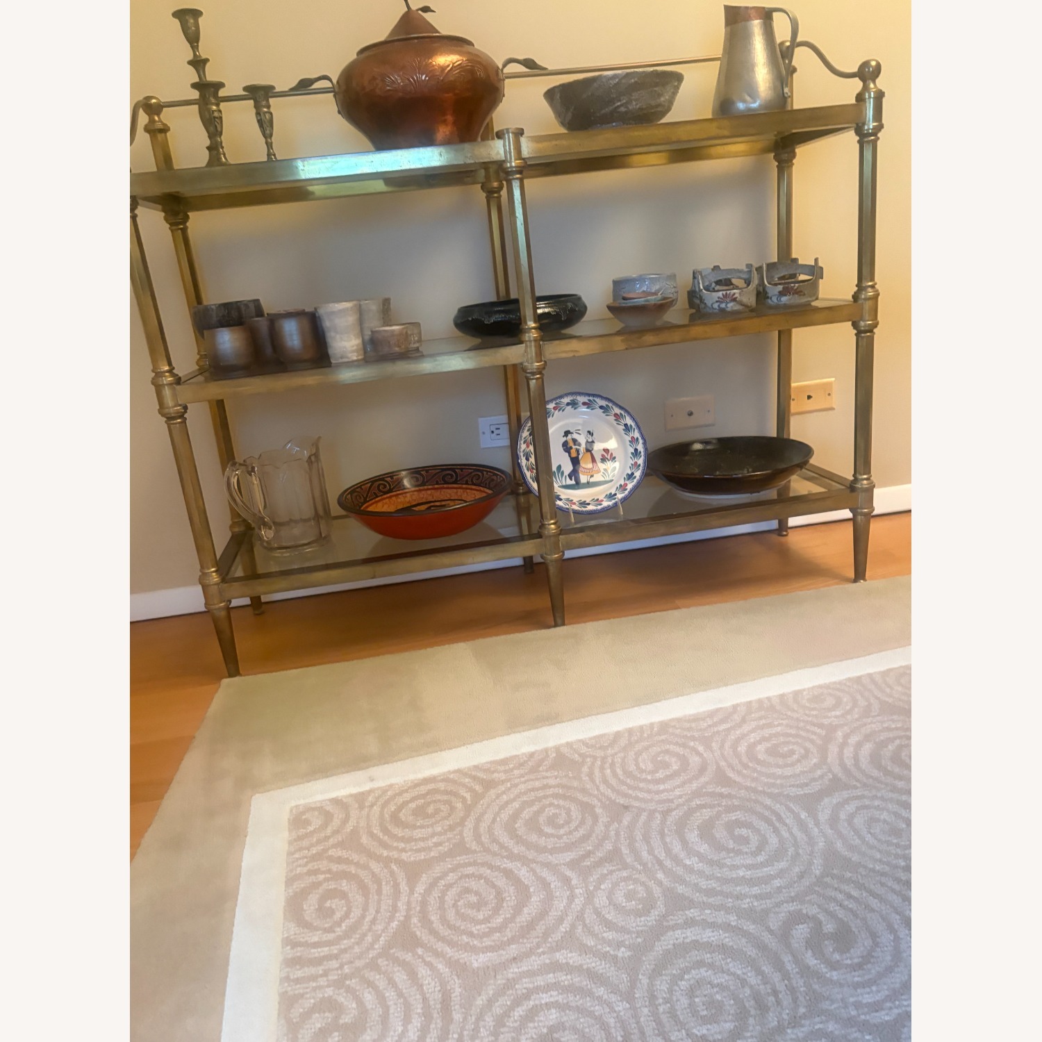 Vintage Brass Display Case/Dining Server - image-2