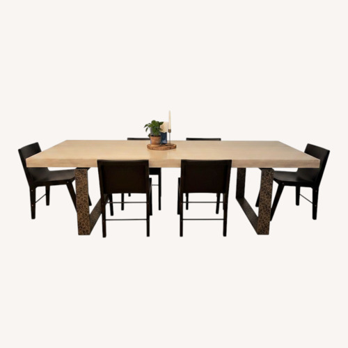 Used Holly Hunt White Wood Dining Set for sale on AptDeco