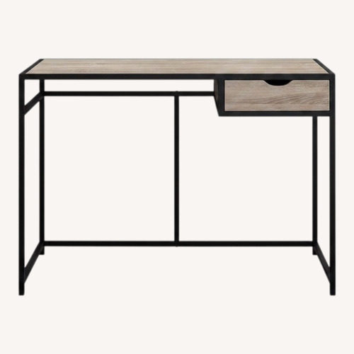 Used Wooden Desk With Drawer and Metal Frame for sale on AptDeco