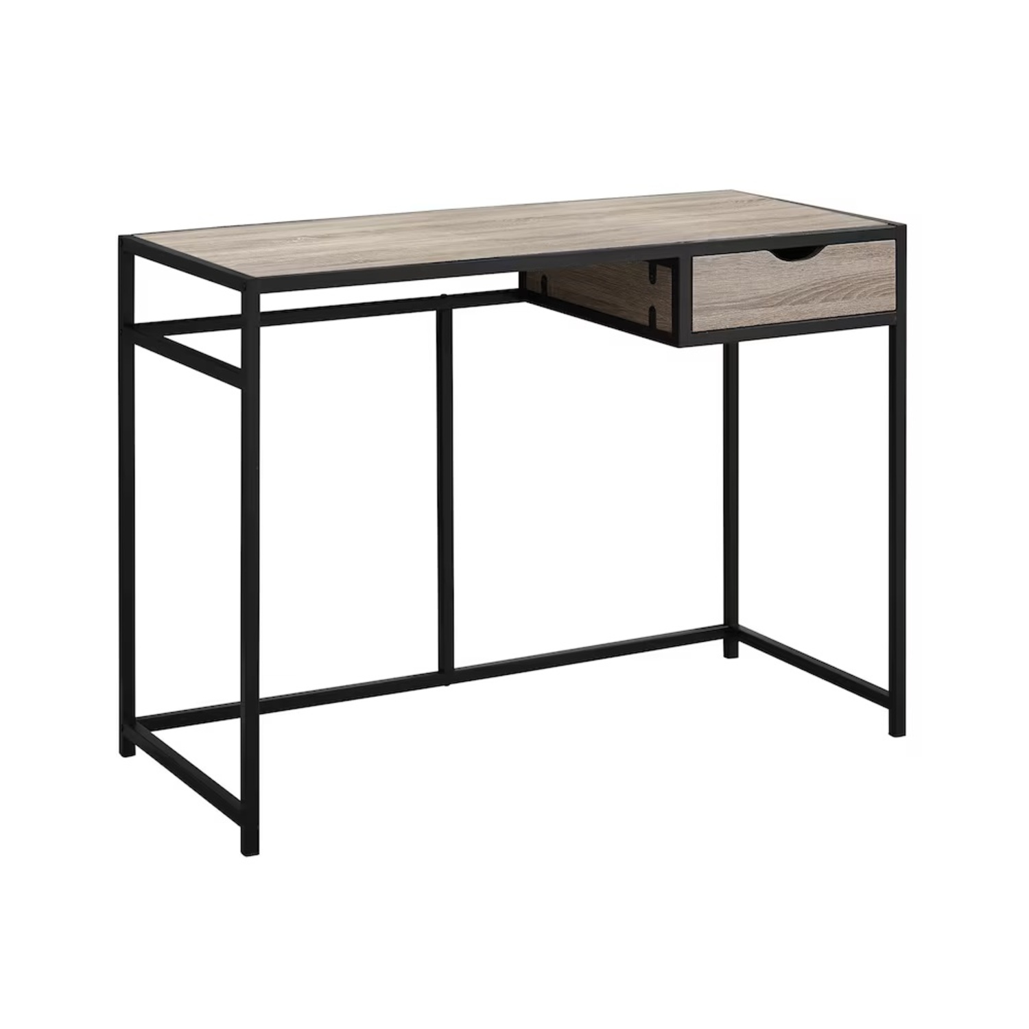 Wooden Desk With Drawer and Metal Frame - image-5