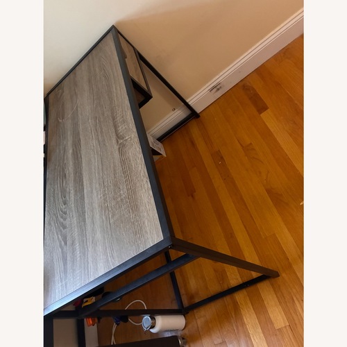 Used Wooden Desk With Drawer and Metal Frame for sale on AptDeco