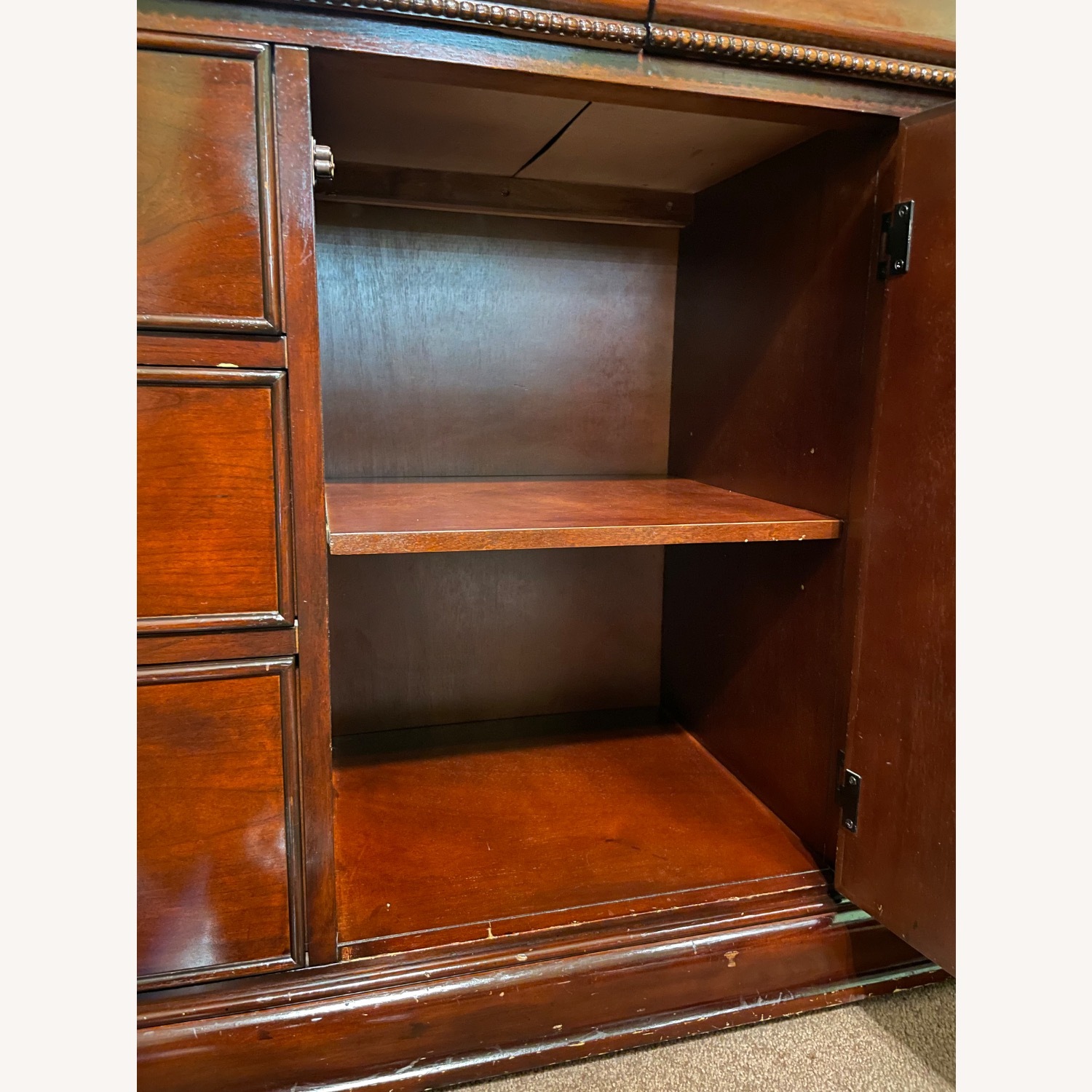 Dark Brown Cherry Wood Dresser - image-6